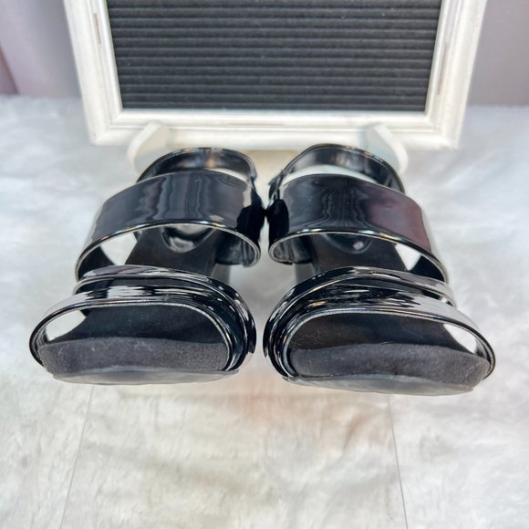 Jones New York Patent Leather Wedge Sandals, Size 8 - Picture 5 of 8
